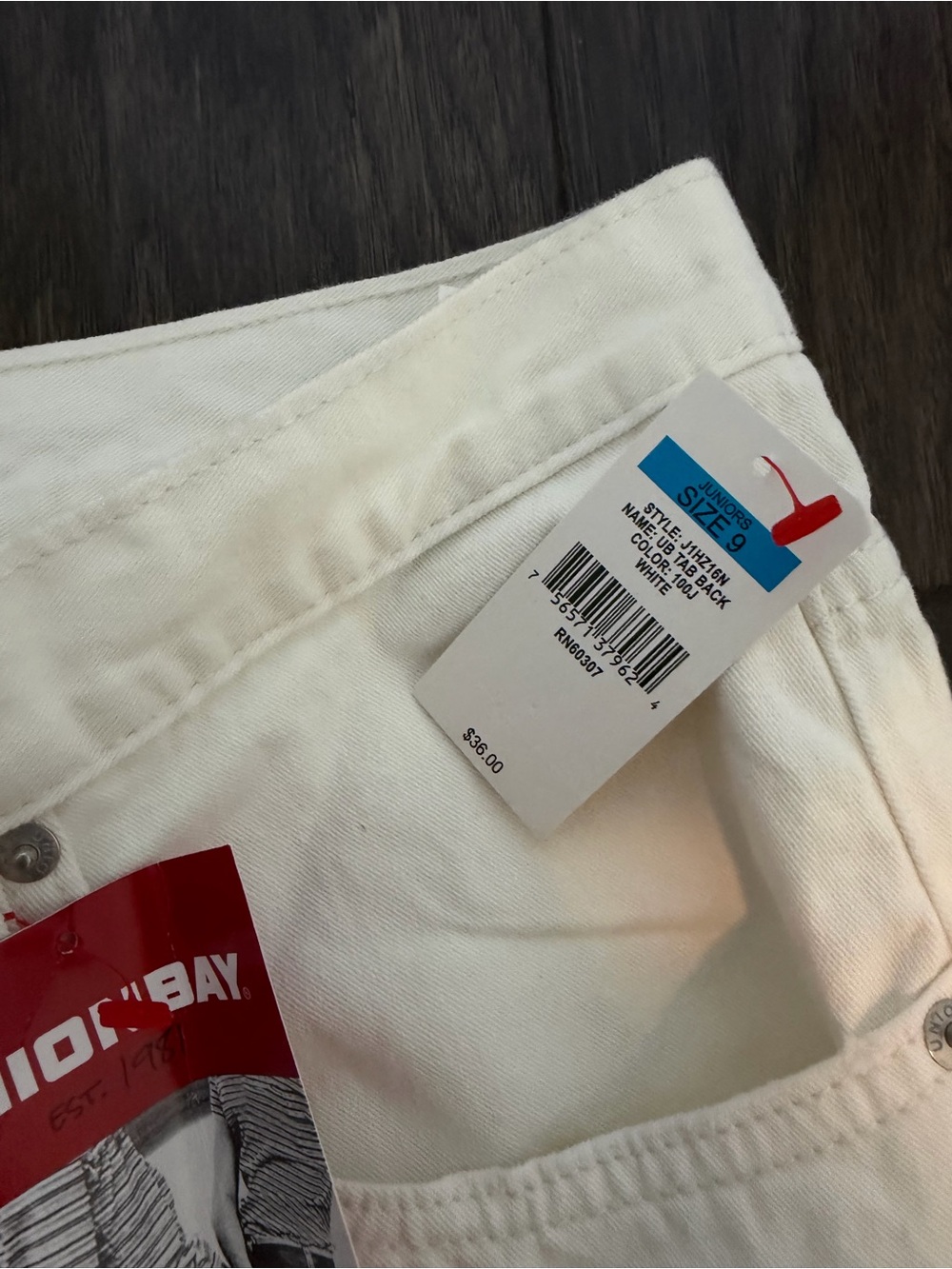 UNIONBAY || UB tab denim shorts in white - Picture 6 of 7